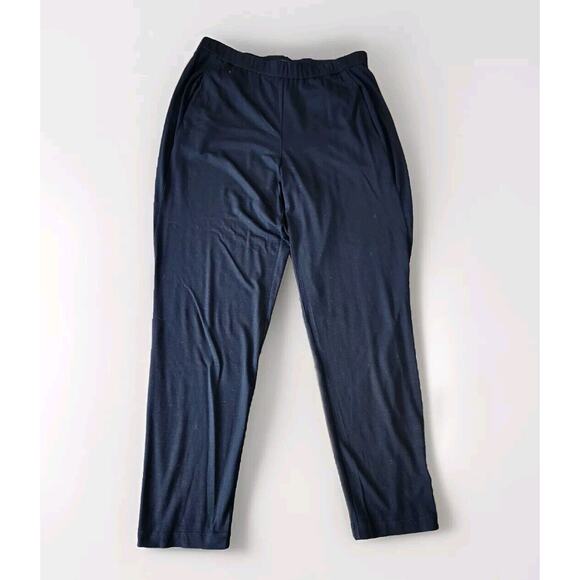 eileen Fisher P Small Black Viscose, Lycra, High Rise Pockets Cropped Pants - Picture 1 of 6